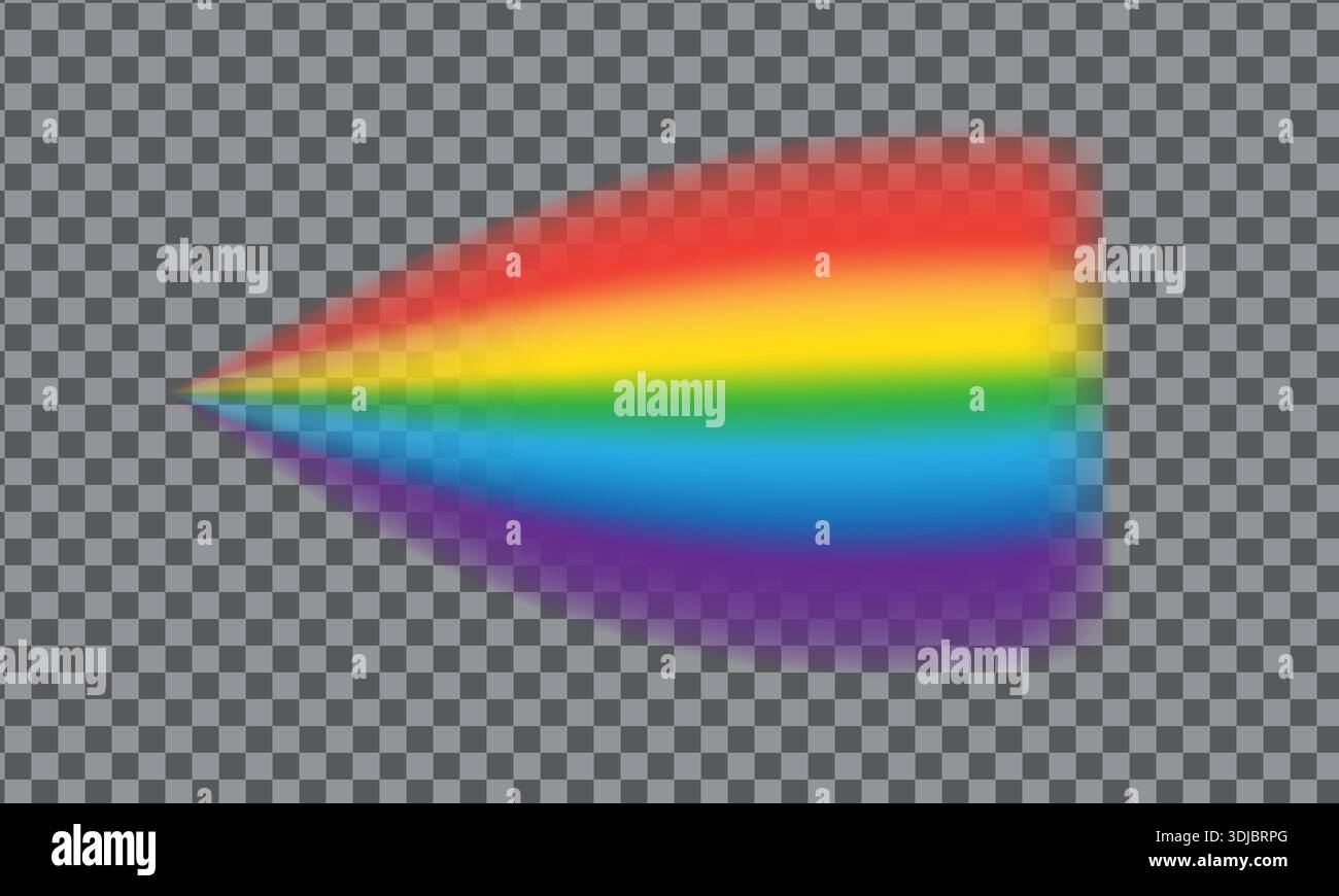 Realistic rainbow shape isolated on transparent background Stock Vector