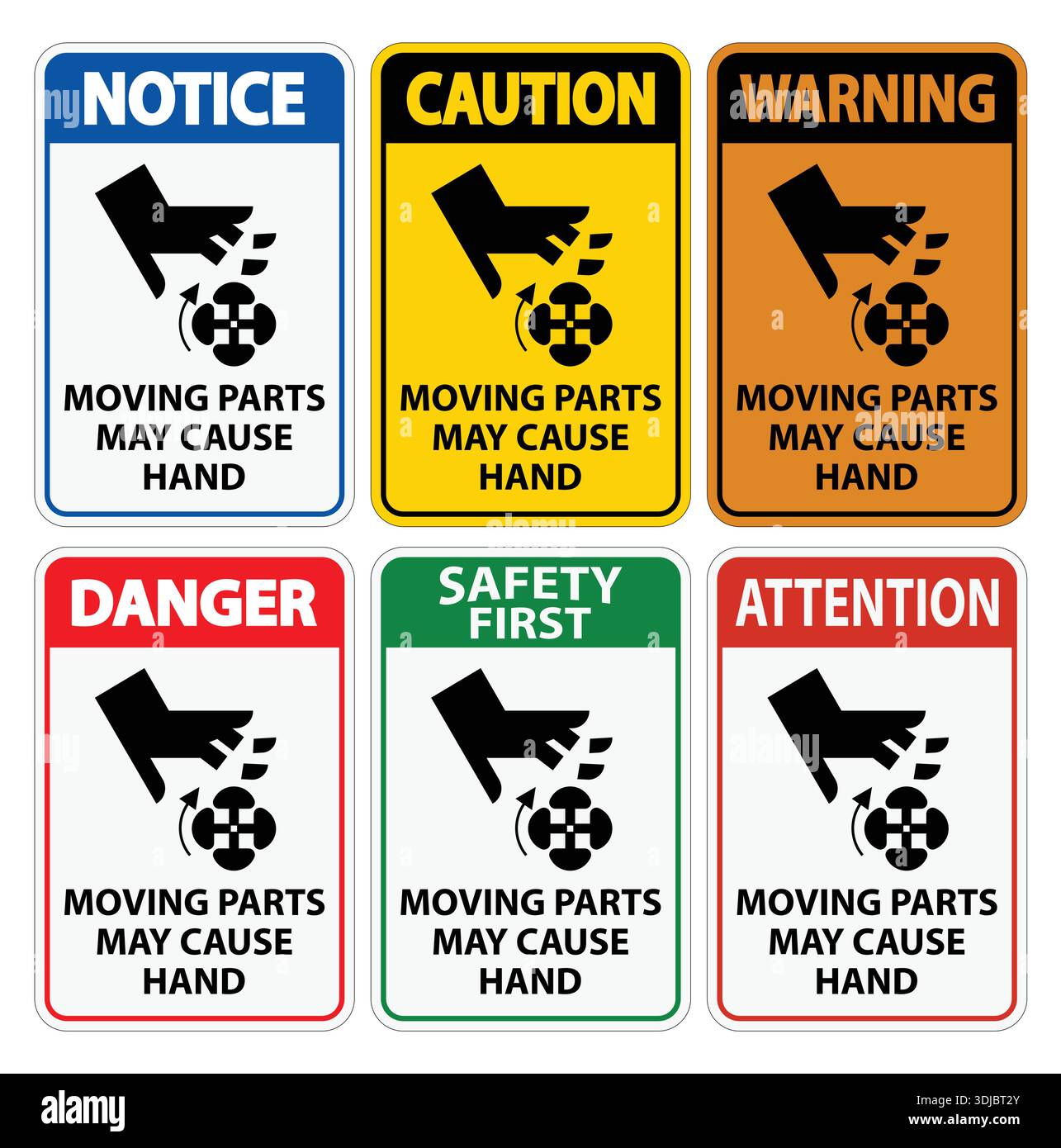 A collection of warning and safety signs highlighting risks associated ...