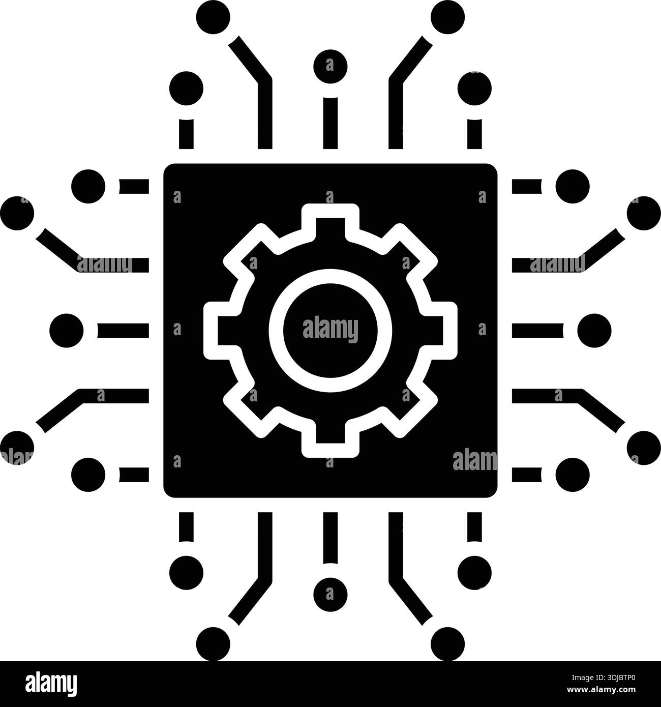 Machine Learning icon vector image. Suitable for mobile application web application and print media. Stock Vector