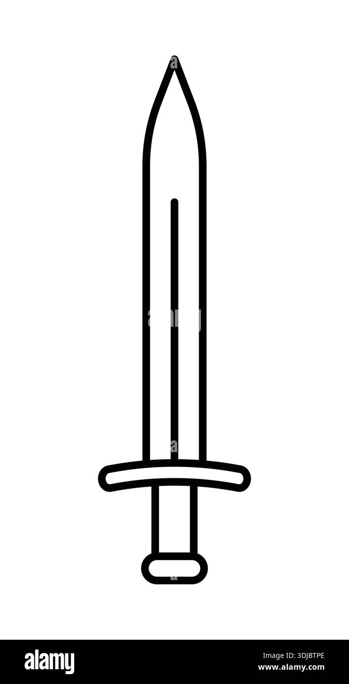 Basic Sword Image This illustration features a simple line art drawing of a sword ...