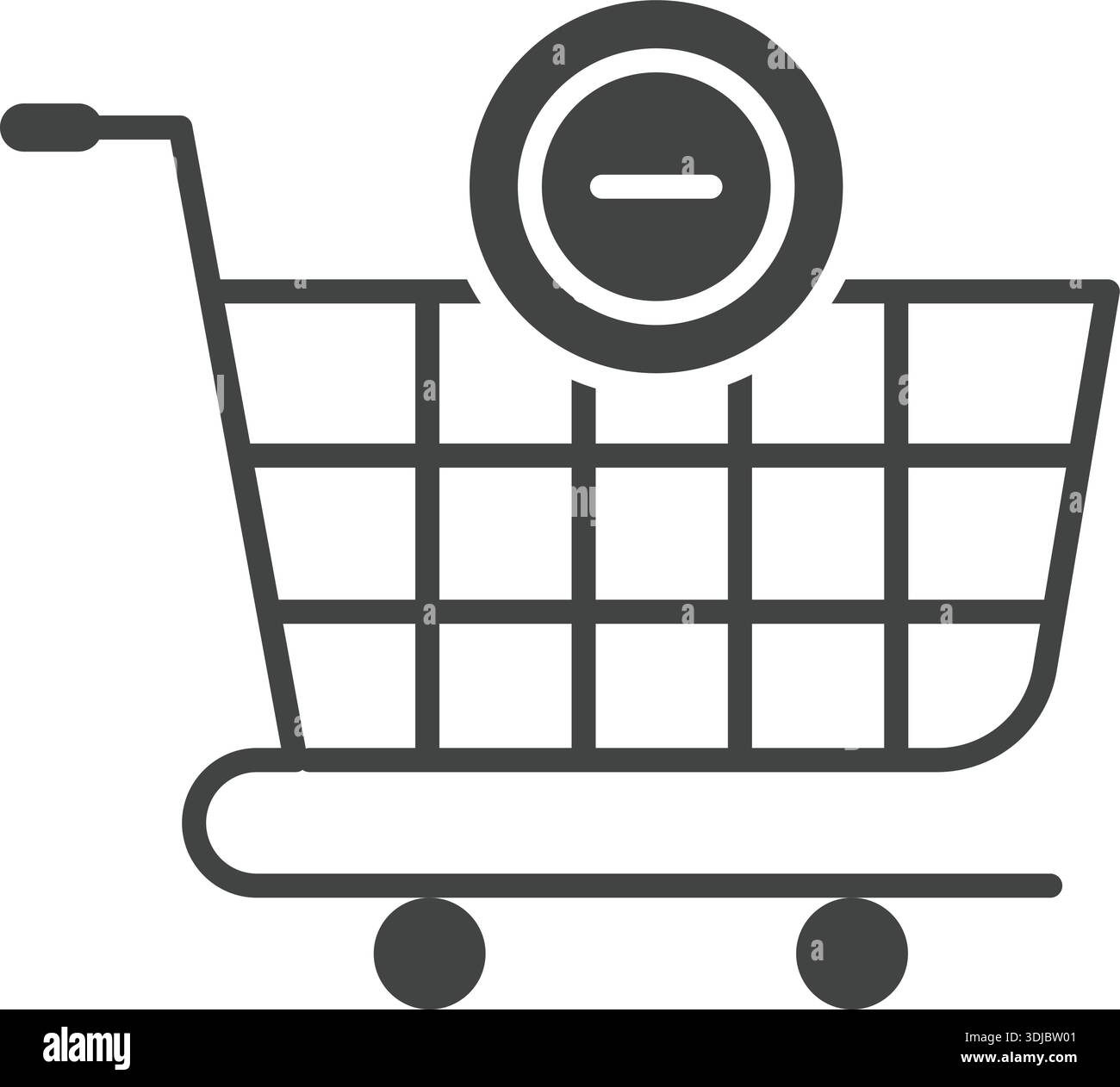Remove from cart icon. Suitable for mobile apps, web apps and print media. Stock Vector