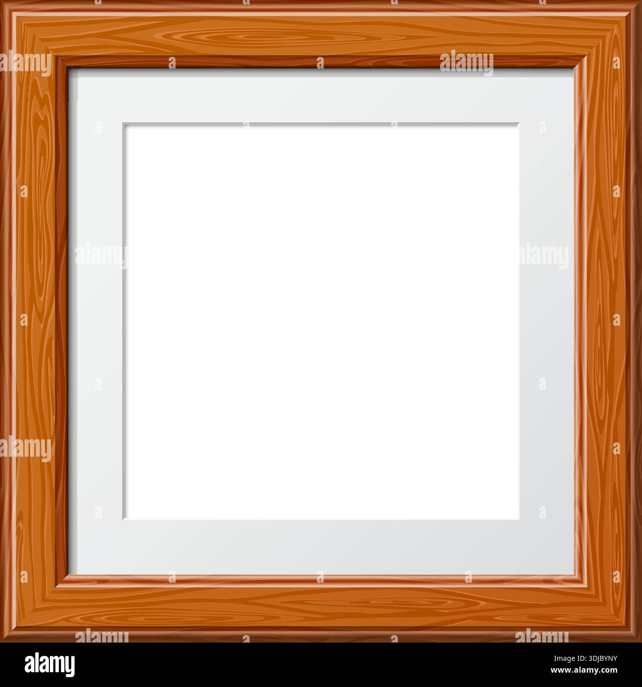 Wooden Frame for Photo or Pictures, isolated on white background. Vector Illustration. Stock Vector