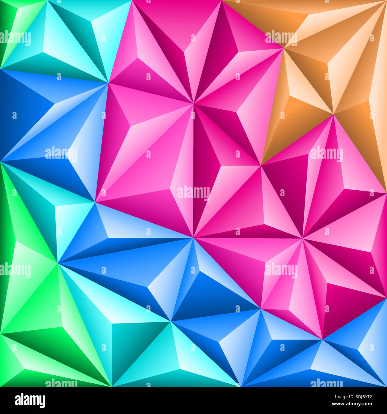 Multicolored Abstract Triangle Mosaic Pattern, vector background for design Stock Vector