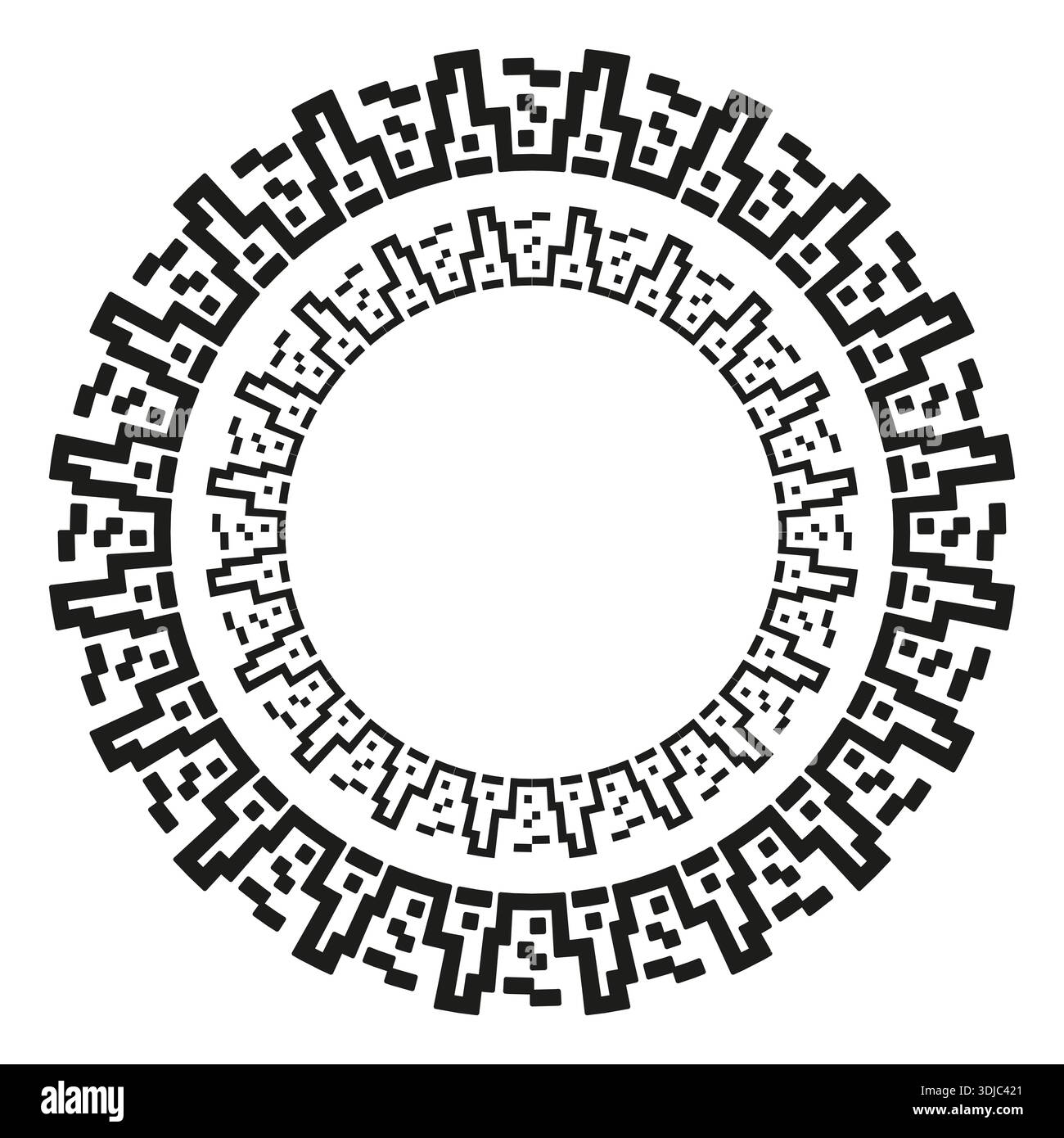 Circular tech frames. Extraordinary Digital Vector. Detailed round borders. Professional technology graphic element. EPS 10. Stock Vector