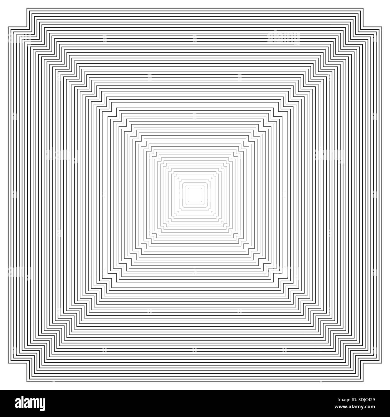 Infinite tunnel Vector. Geometric square perspective. Concentric frame pattern. Professional soft grey background. EPS 10. Stock Vector