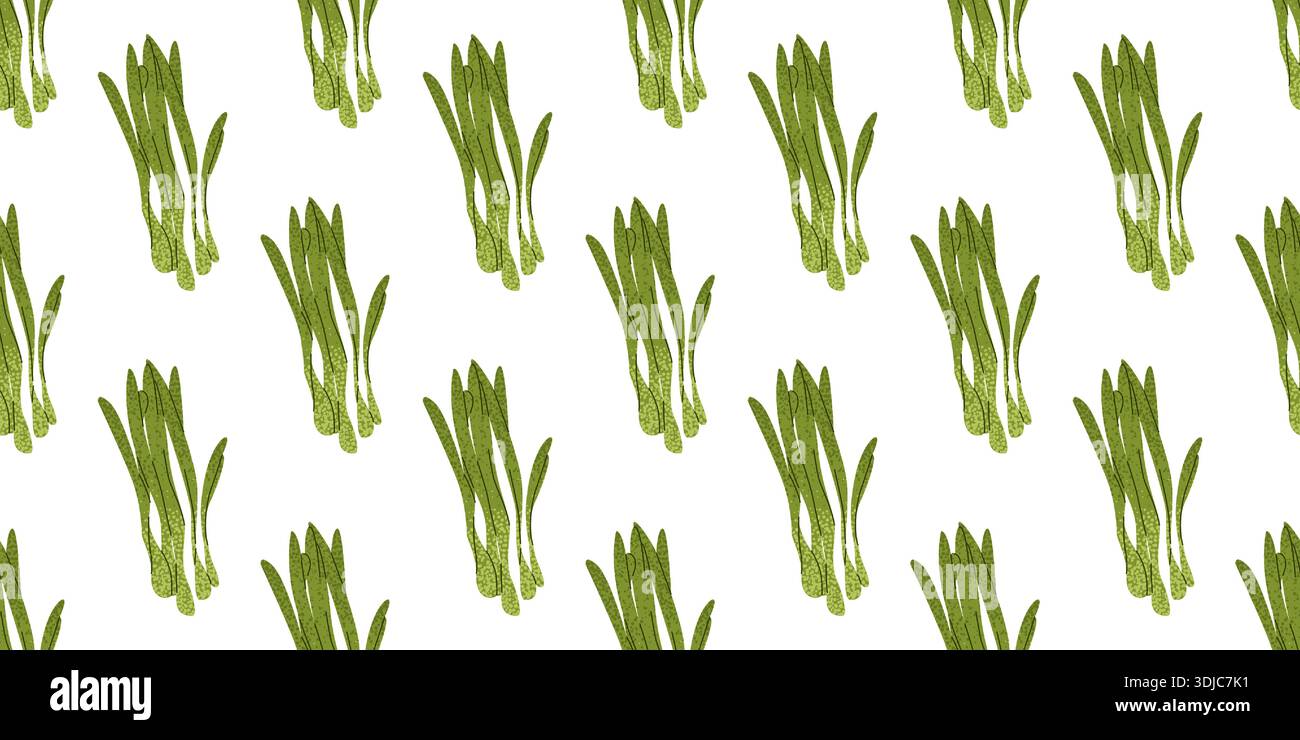 Leek Vegetable Seamless Pattern Texture Stock Vector