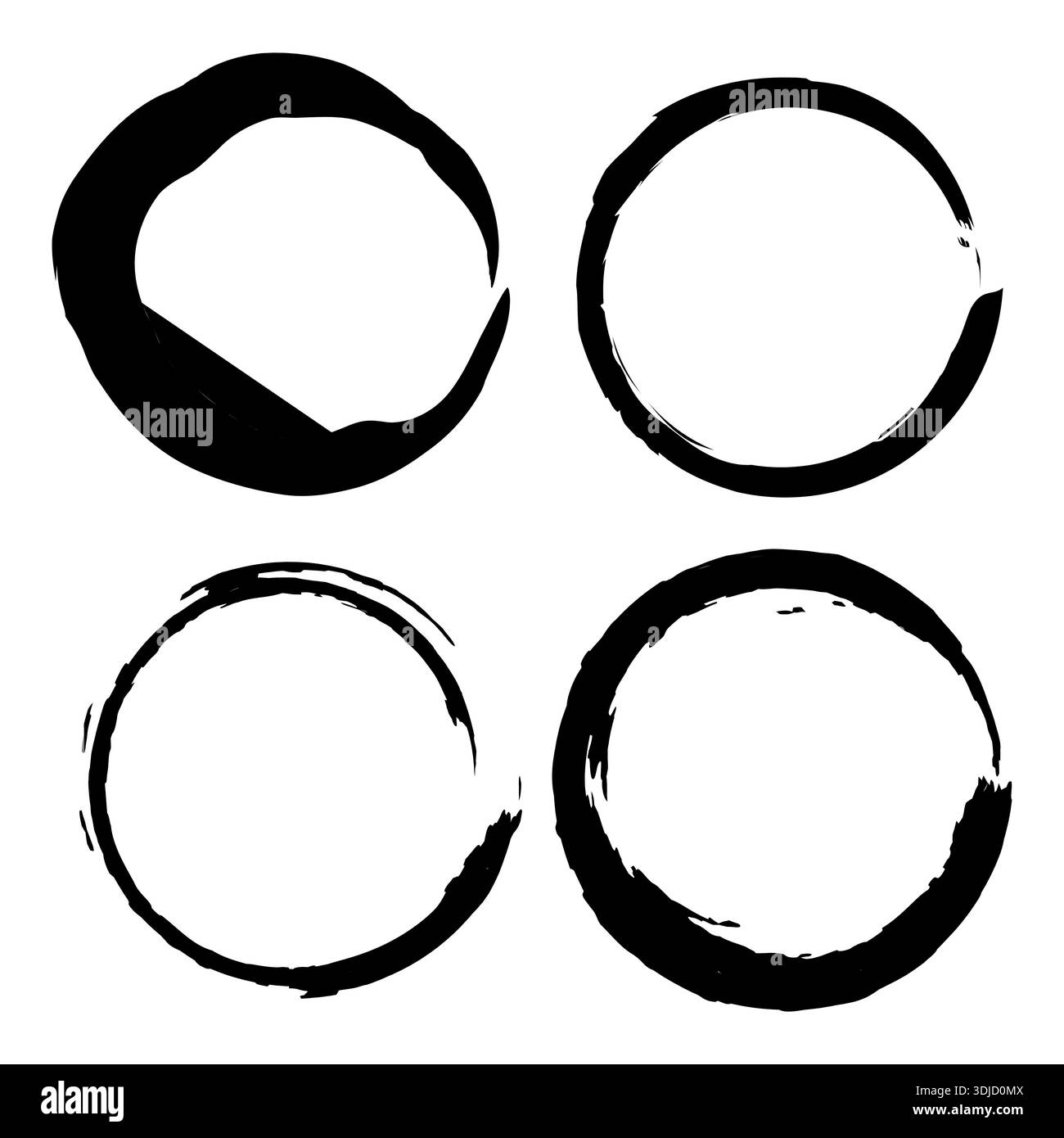 Thick circle frame. Bold ink ring. Round border Vector. Grunge loop ...