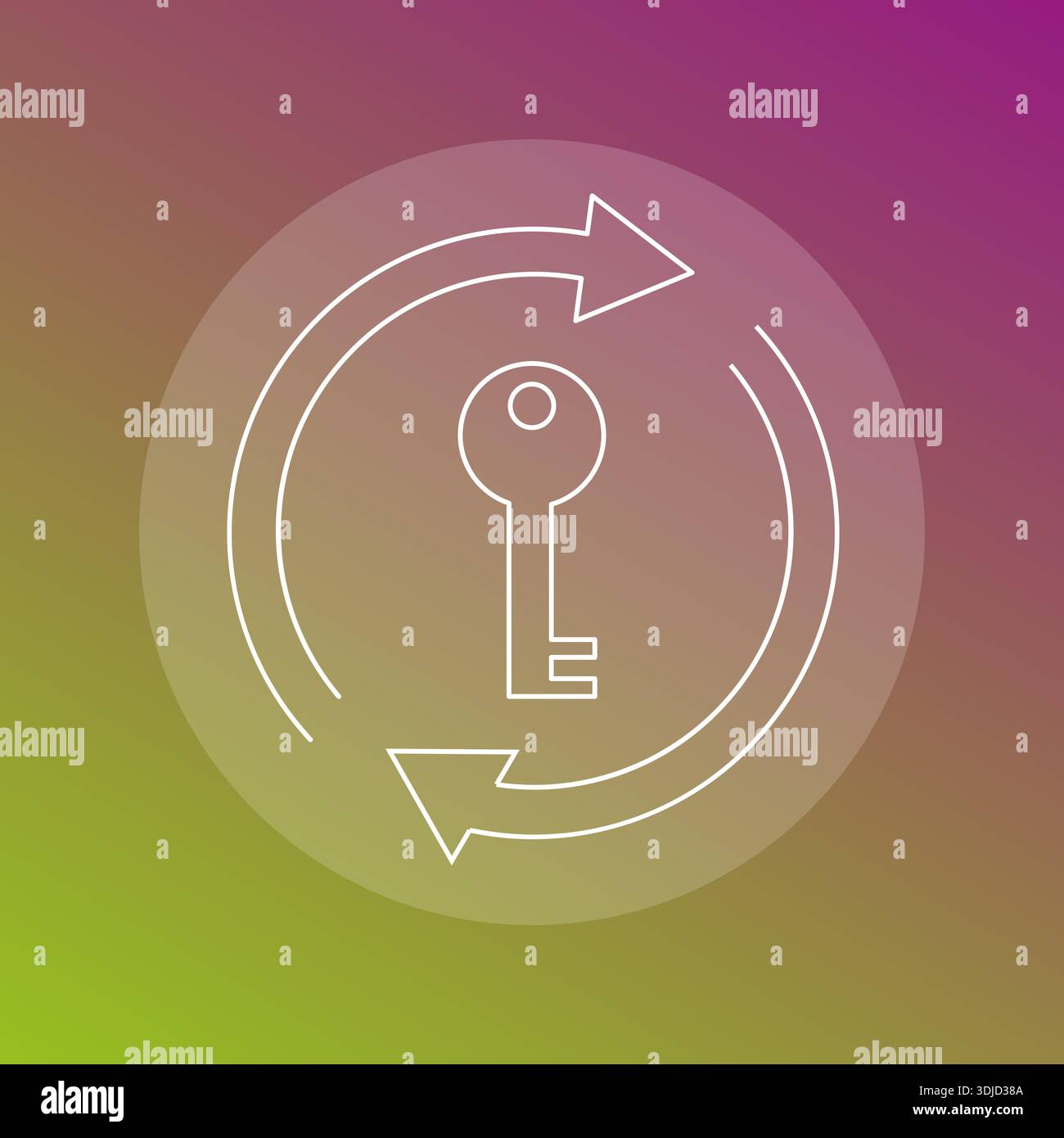 Password reset icon. Key cycle symbol. Access reload Vector. Security unlock sign. Stock Vector