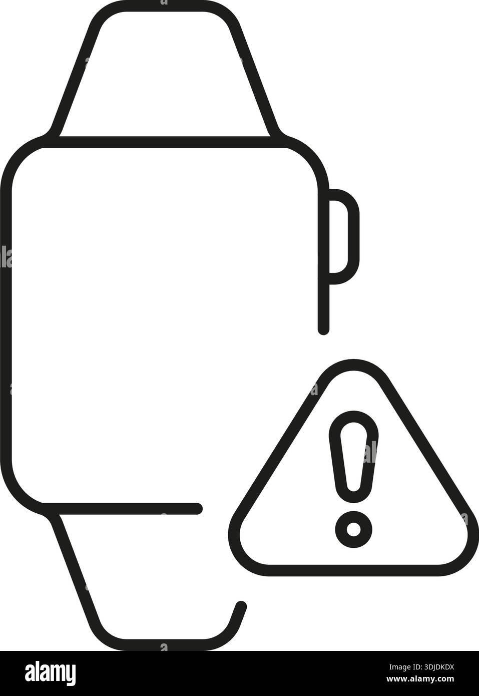Smartwatch With Alert Line Icon. Notification And Warning System ...