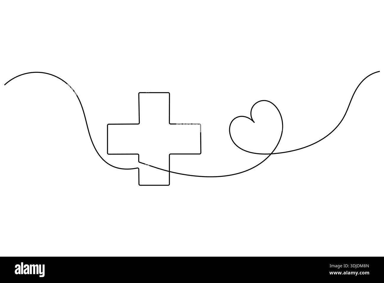 Medical cross continuous line drawing for medical care and health ...