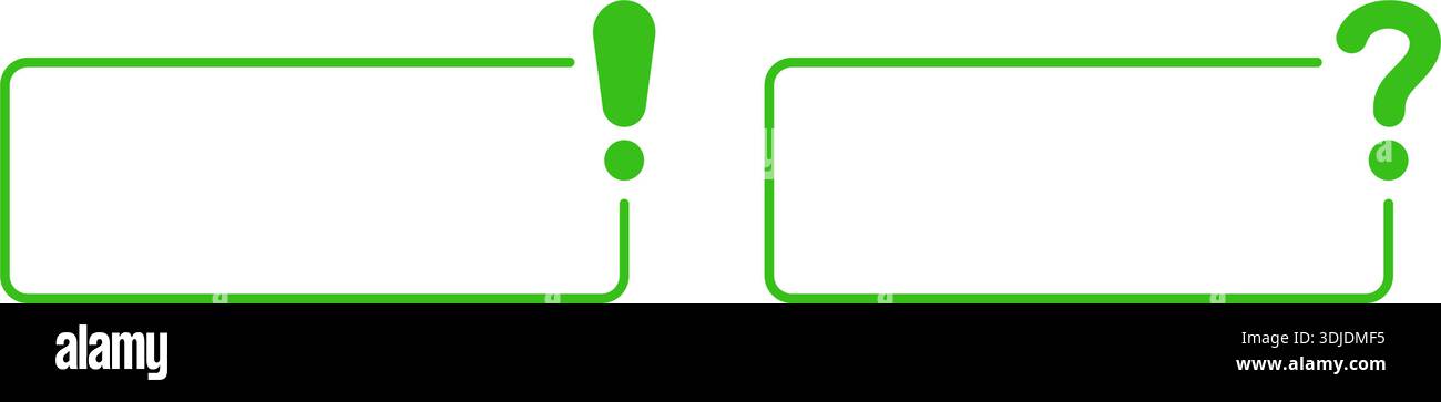 Exclamation And Question Mark Frame Border Set. Communication, Inquiry ...