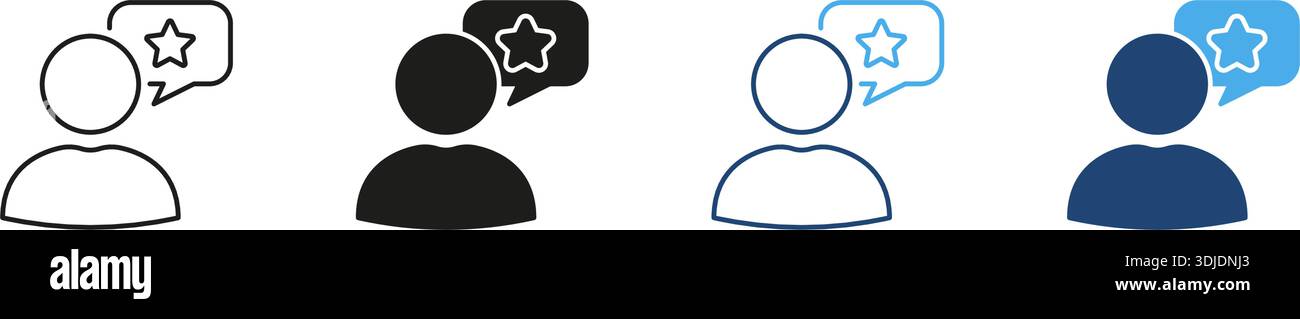 User Feedback And Review Line And Solid Icon Set. Customer Opinion And ...