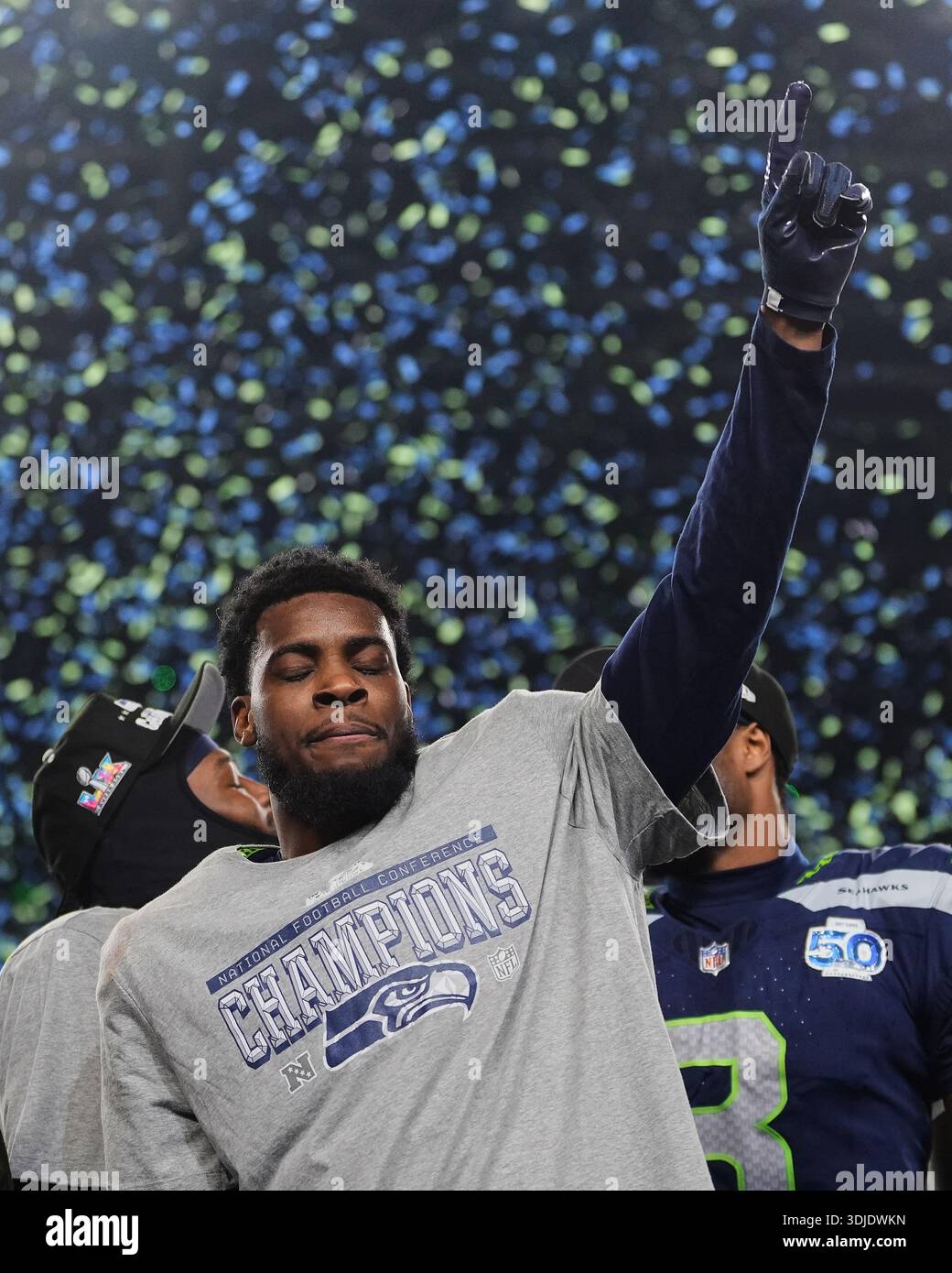 Seattle Seahawks Cornerback Devon Witherspoon Celebrates After A Win Seattle Seahawks Cornerback Devon Witherspoon Celebrates After A Win Over The Los Angeles Rams In The Nfc Nfl Football Game Sunday Jan 25 2026 In Seattle Ap Wasson 3DJDWKN 
