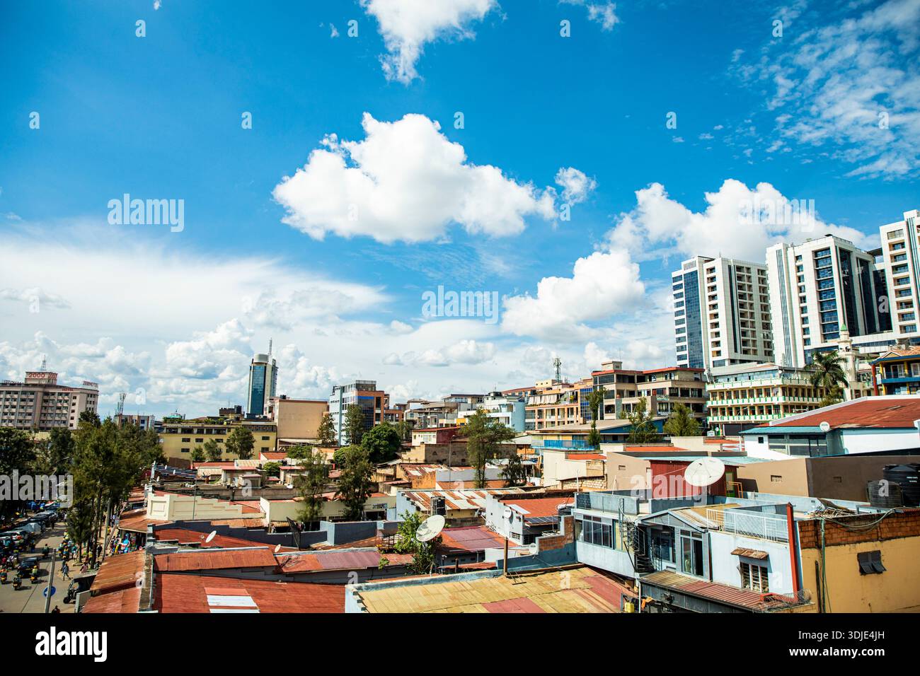 Rwanda, Kigali City. Rwanda's capital city's Business Central District ...