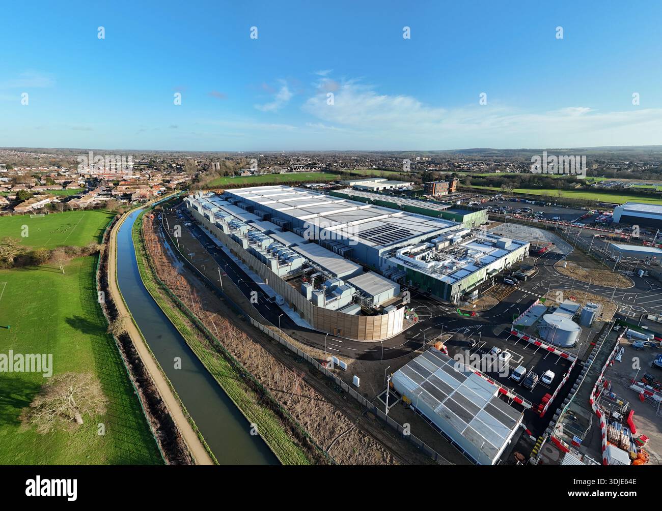 Google Complex Map Aerial view of the sprawling Google AI data center complex juxtaposes ...