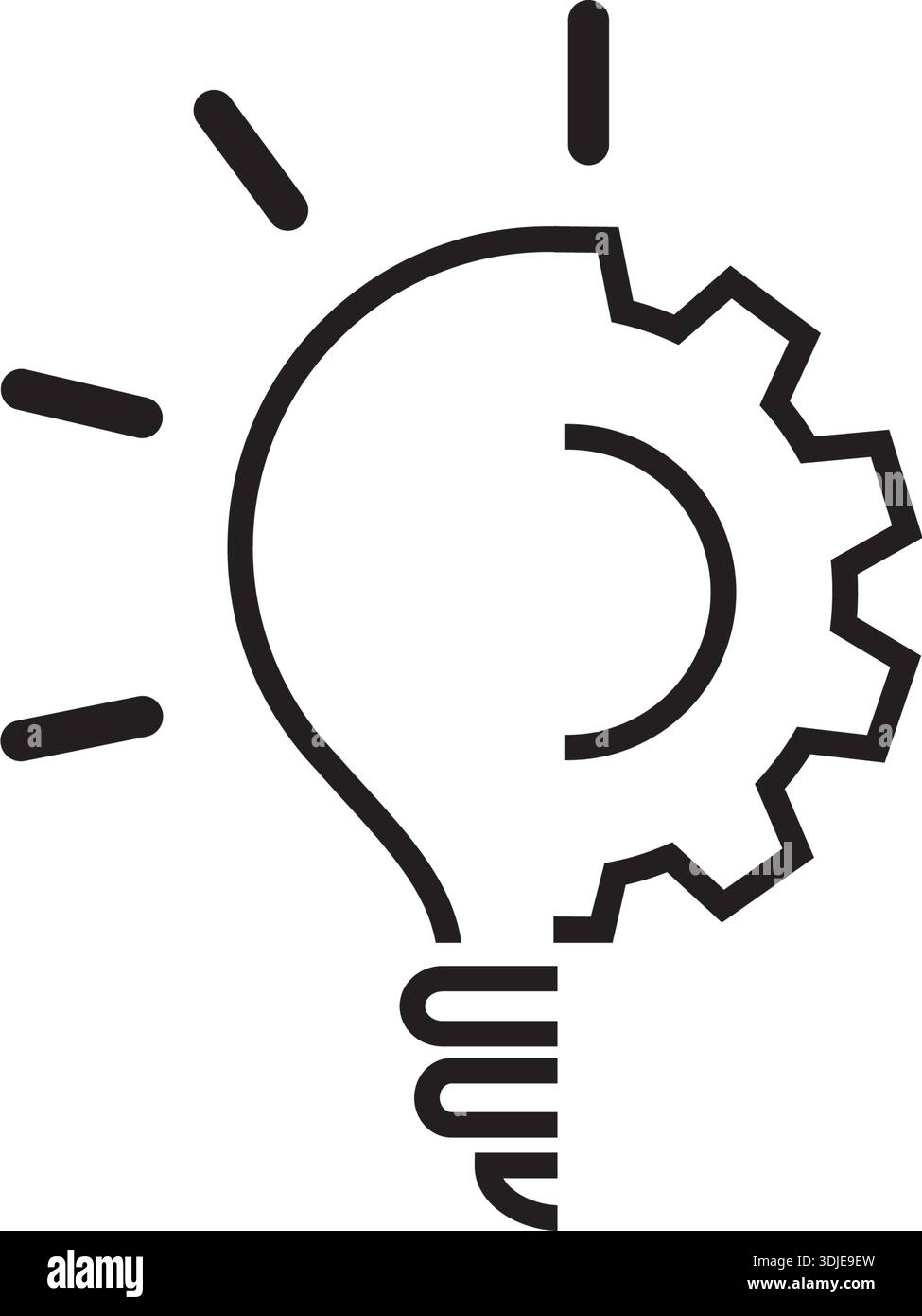 Vector Bulb Split mechanical execution split concept with lightbulb and gear silhouettes ...