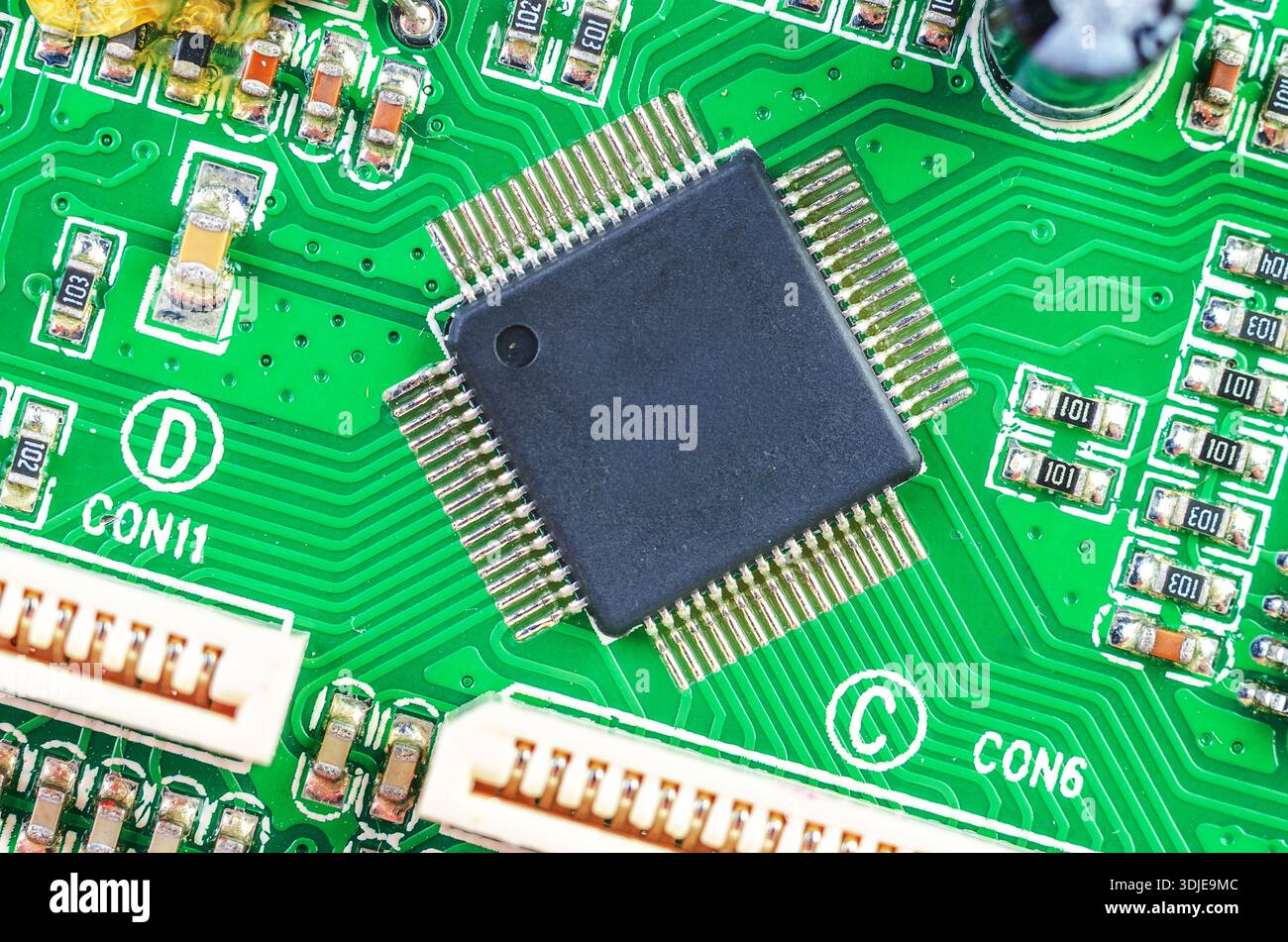 Detailed macro shot showcasing the intricate pathways and components of ...