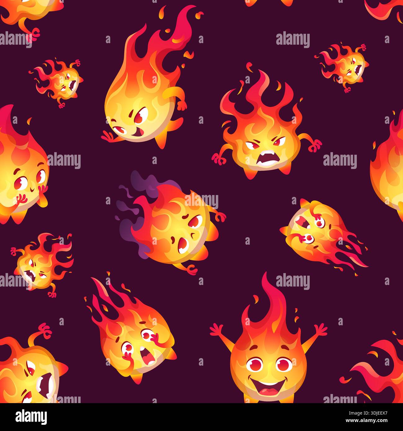 Pattern For Background Fire Fire pattern. seamless background with fire flame character in action ...