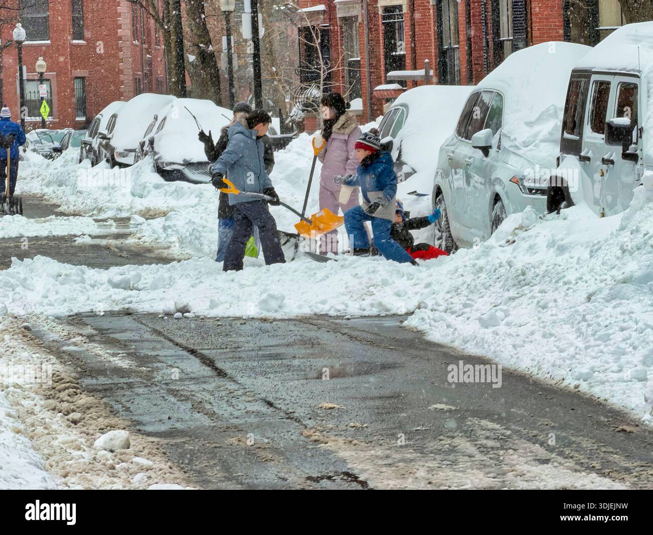 January 26, 2026 Boston, Massachusetts, USA. Residents of the South End ...