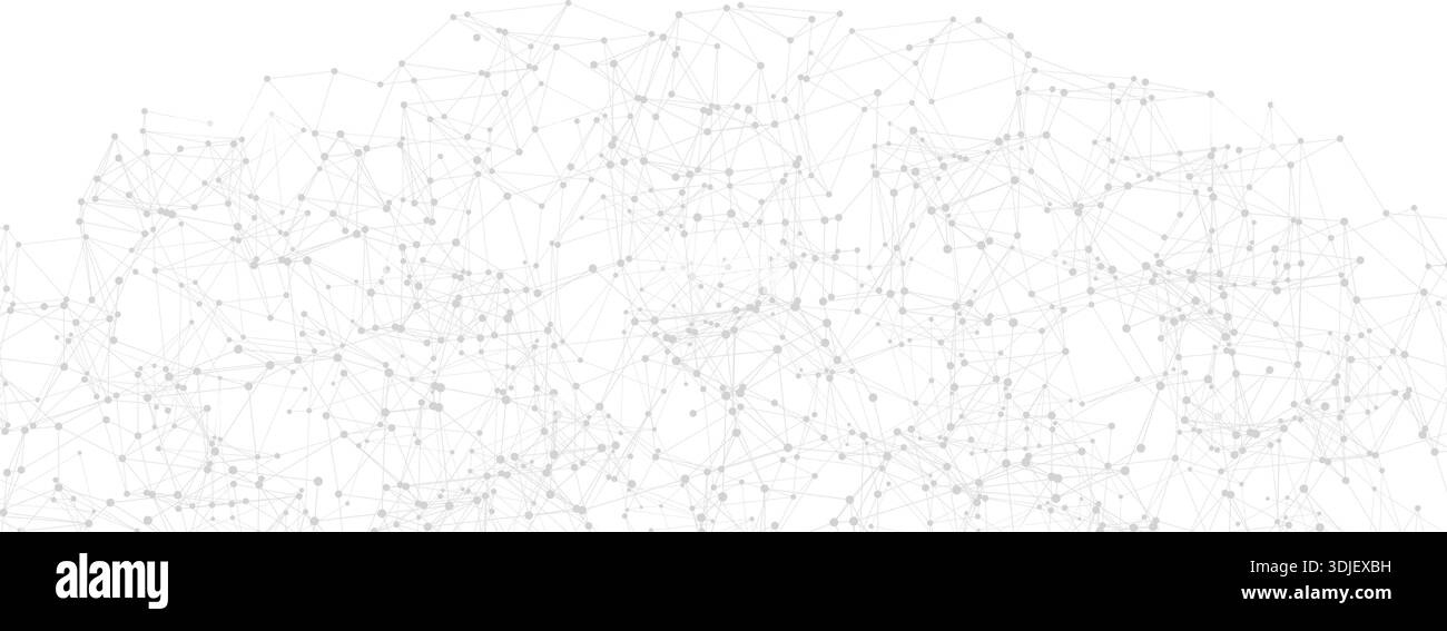 Minimal polygonal network backdrop featuring nodes linked by thin line structures in an abstract style. Stock Vector