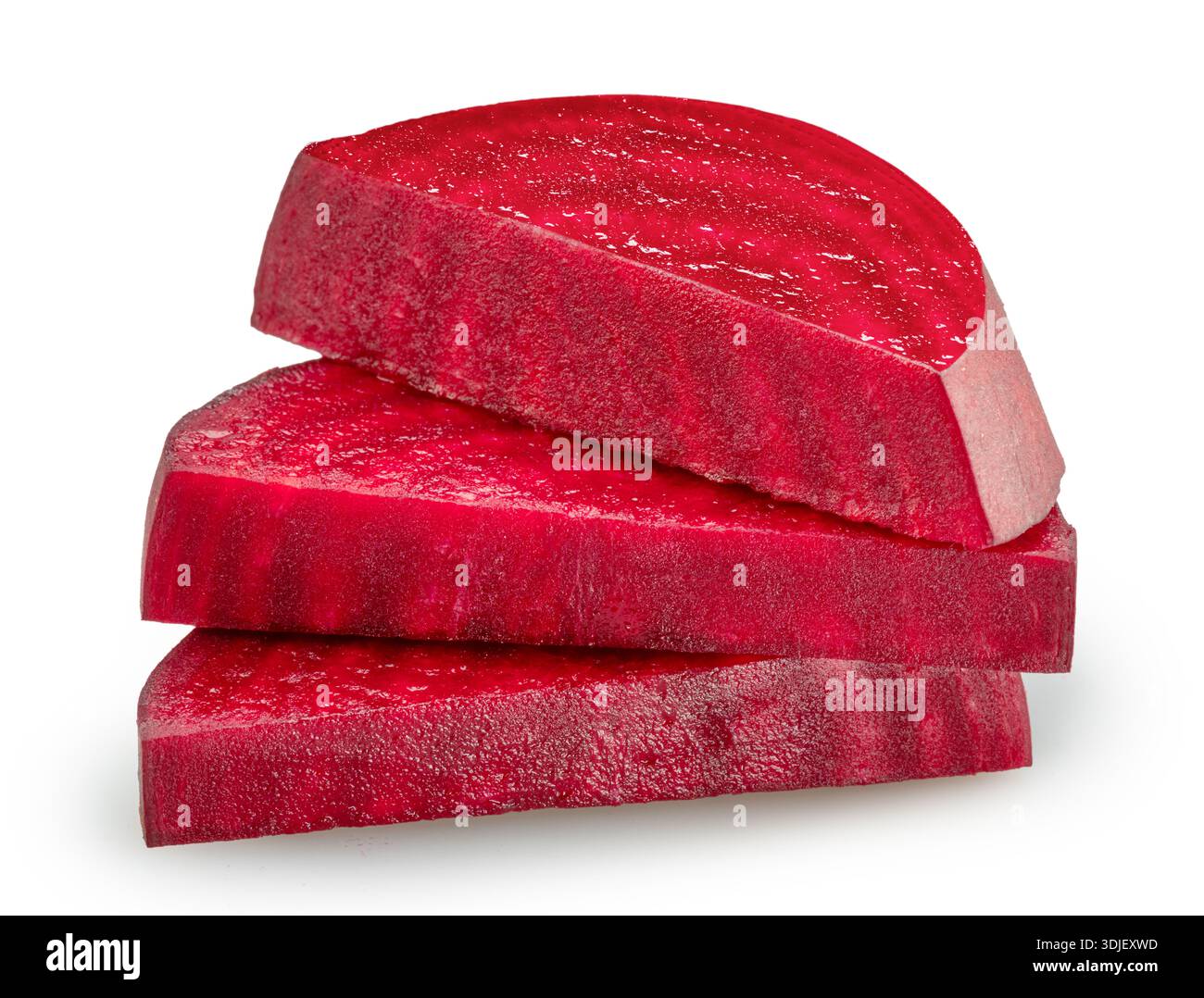 Red beetroot slices isolated on a white background. Clipping path. Stock Photo