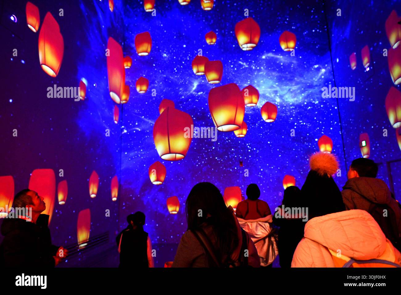 Untangable Spring BEIJING, CHINA - JANUARY 26, 2026 - Visitors watch an exhibition of ...
