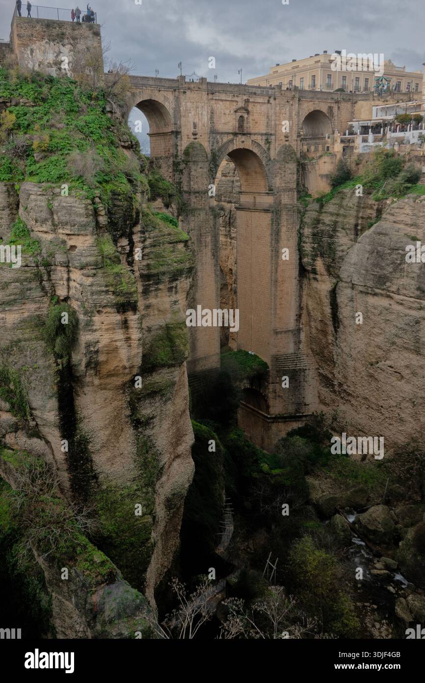 View of the Puente Nuevo (New Bridge), Ronda, Andalucia, Spain Stock Photo