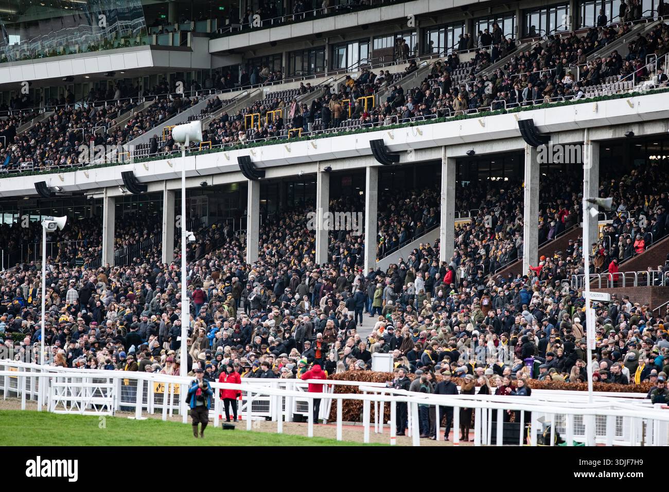 Crowds are pictured at Cheltenham Racecourse on Festival Trials Day ...