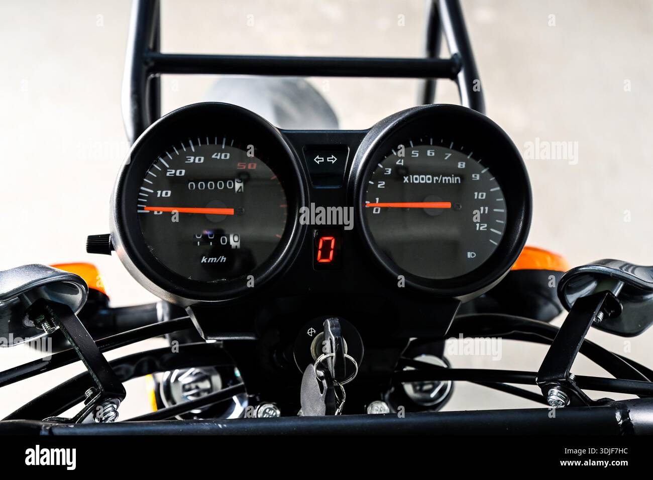 Touch Motorcycle Instrument Motorcycle instrument panel close up showing speedometer tachometer and ...