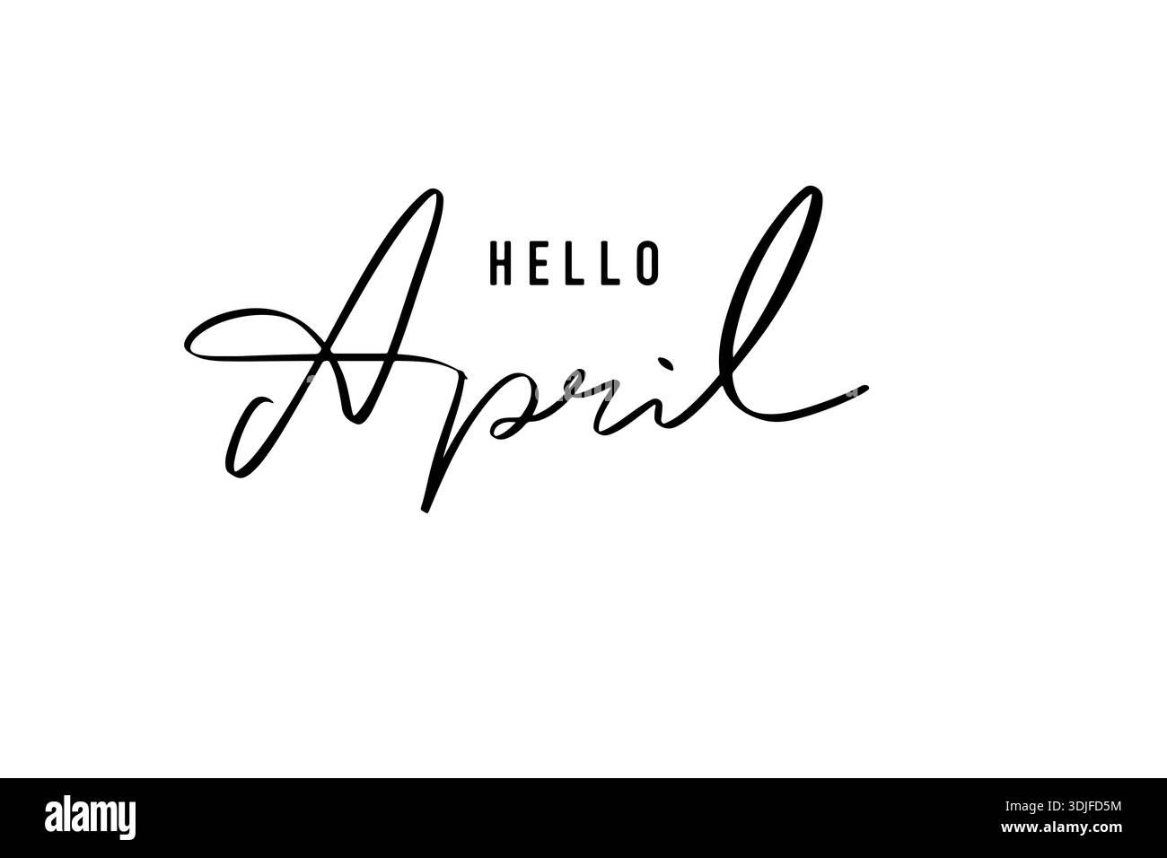 Hello april text font calligraphy hand written lettering script black ...