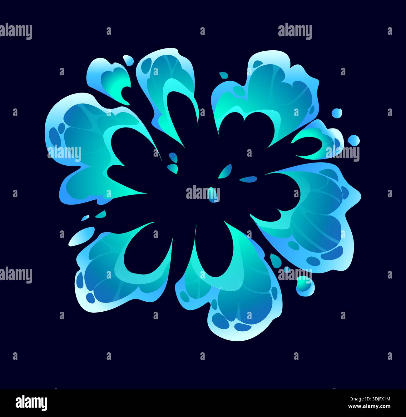 Cartoon water splash or fountain explosion waves Stock Vector Image ...