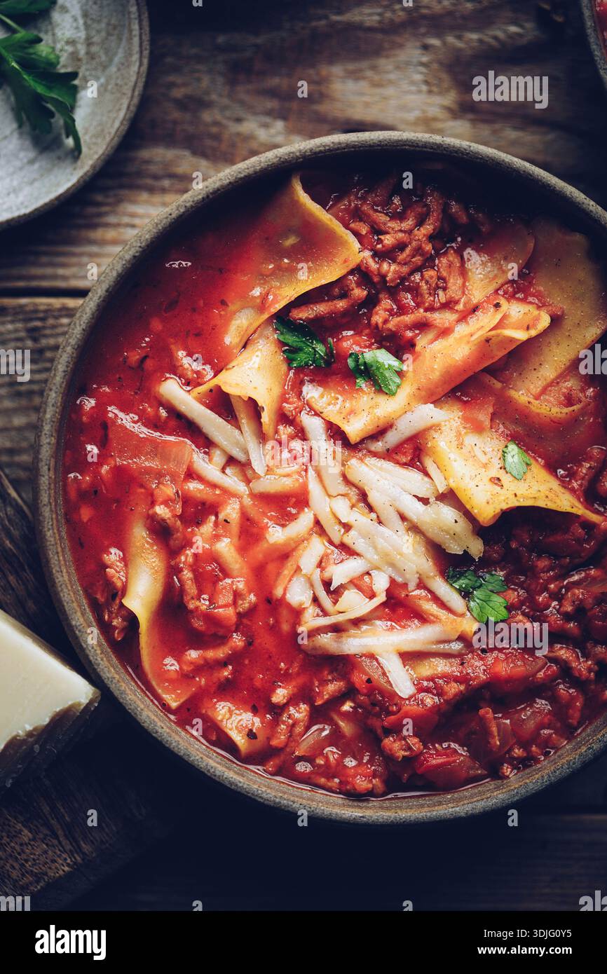 Lasagne soup Stock Photo