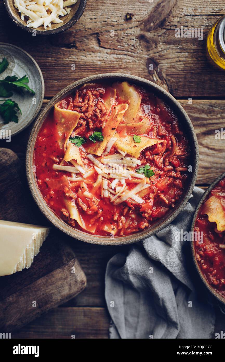 Lasagne soup Stock Photo