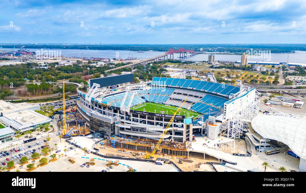 Jacksonville, Florida, USA – December 27, 2025: Aerial interior view of ...