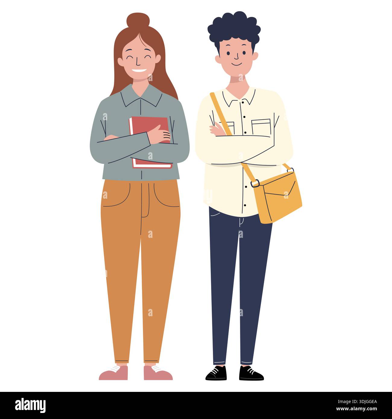 Female college student standing campus Stock Vector Images - Alamy
