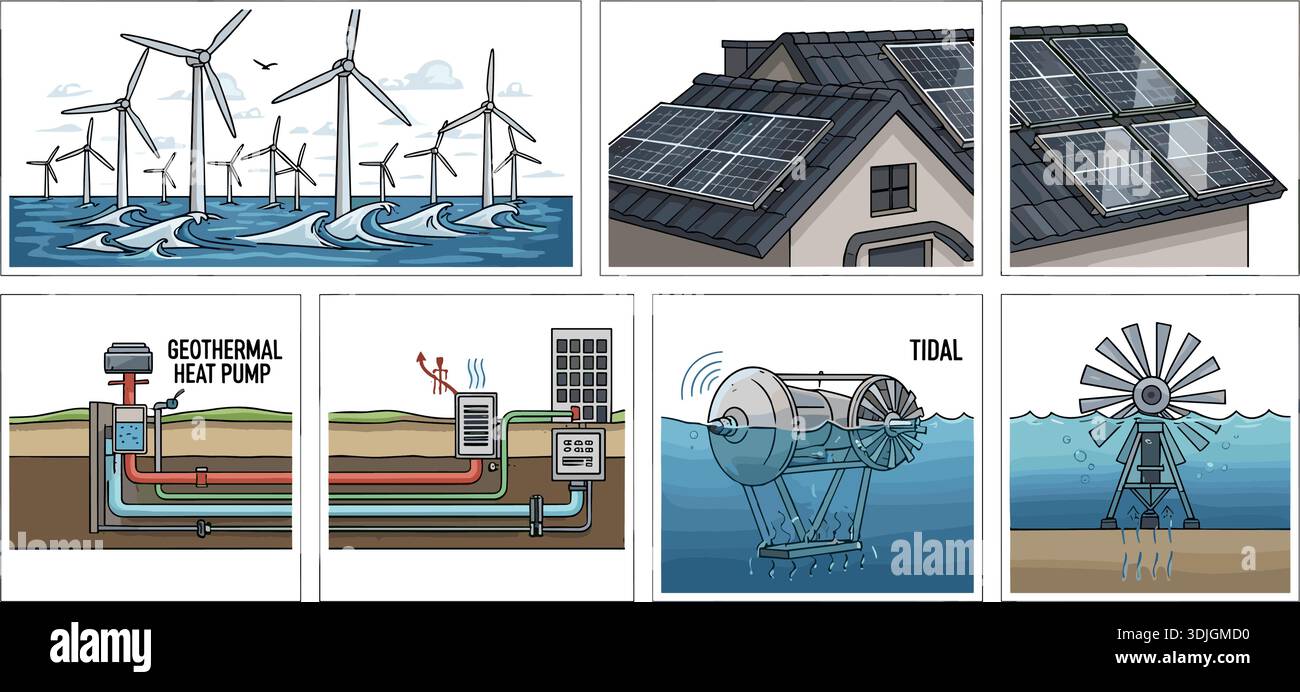 Renewable energy infographic tidal hi-res stock photography and images ...