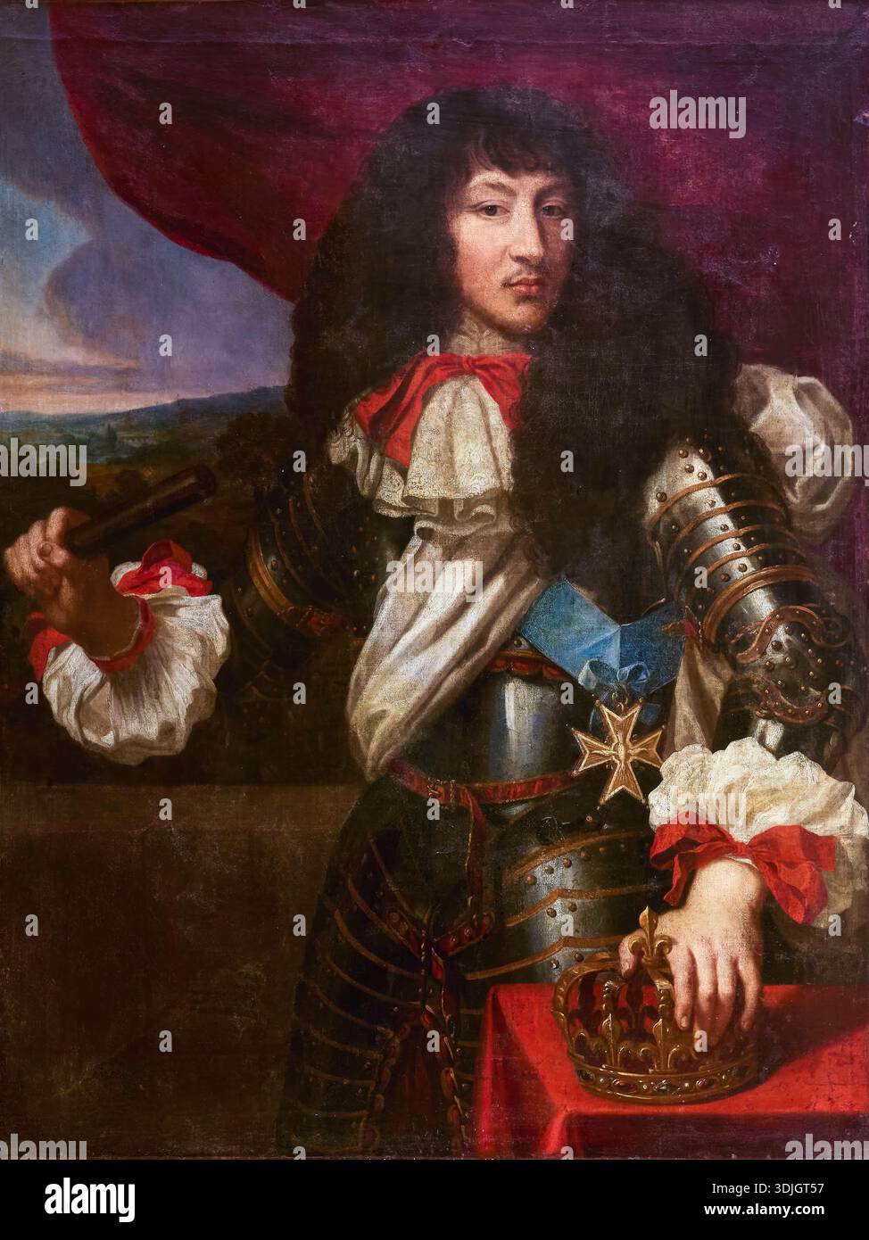 Young Louis XIV of France (1638-1715), portrait painting in oil on canvas, circa 1680 Stock Photo