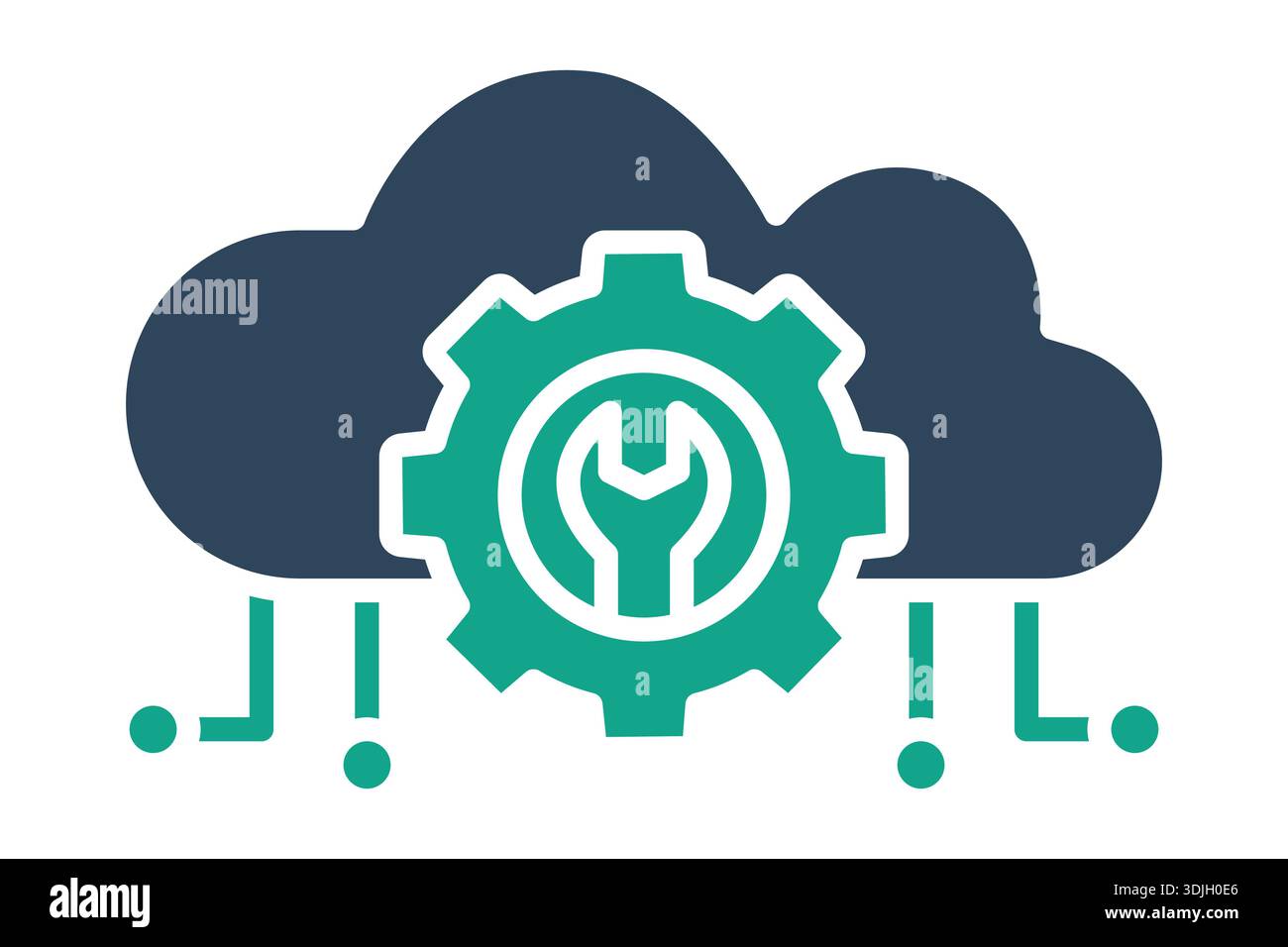 Cloud services icon. solid icon style. icon related to technology. IT support elements vector illustration Stock Vector