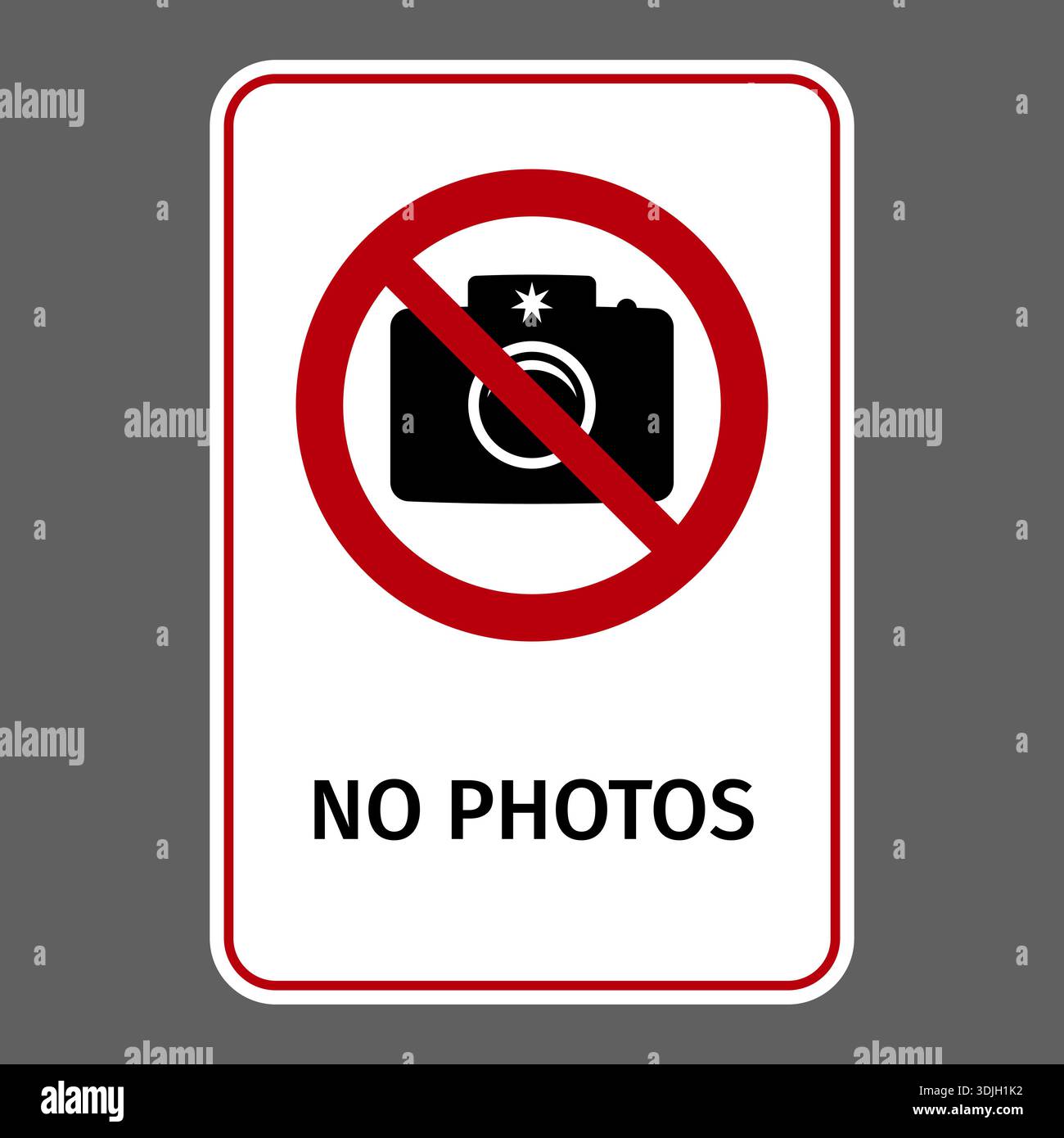 No Photos allowed vector signage Stock Vector