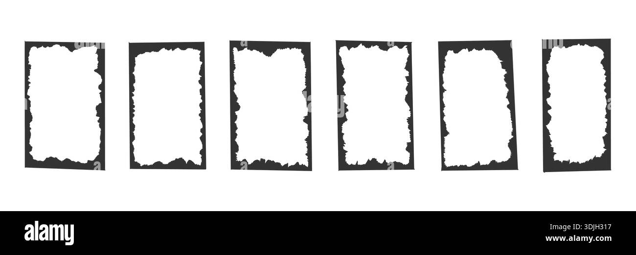 Rough torn edges, set figures with ripped border. Papers Silhouettes ...