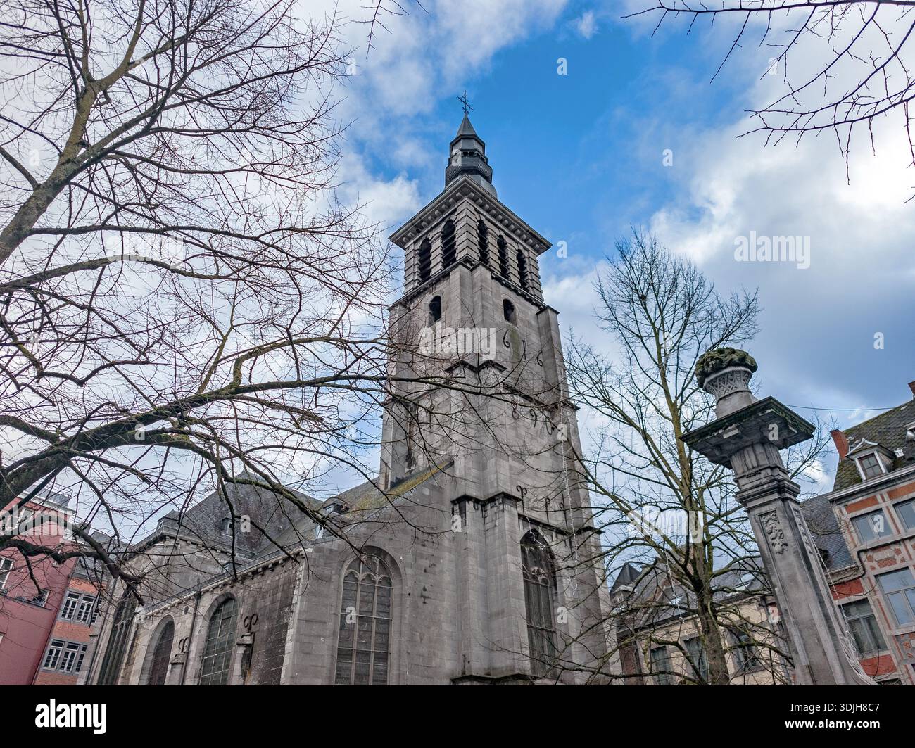 A detailed view of the Saint‑Jean‑Baptiste Church in Namur, Belgium, showcasing its elegant historic architecture, cultural heritage, and serene Europ Stock Photo