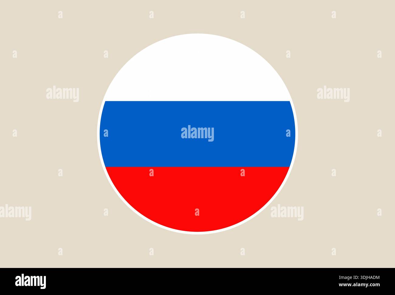 Russian Federation flag presented as a clean circular icon isolated on ...
