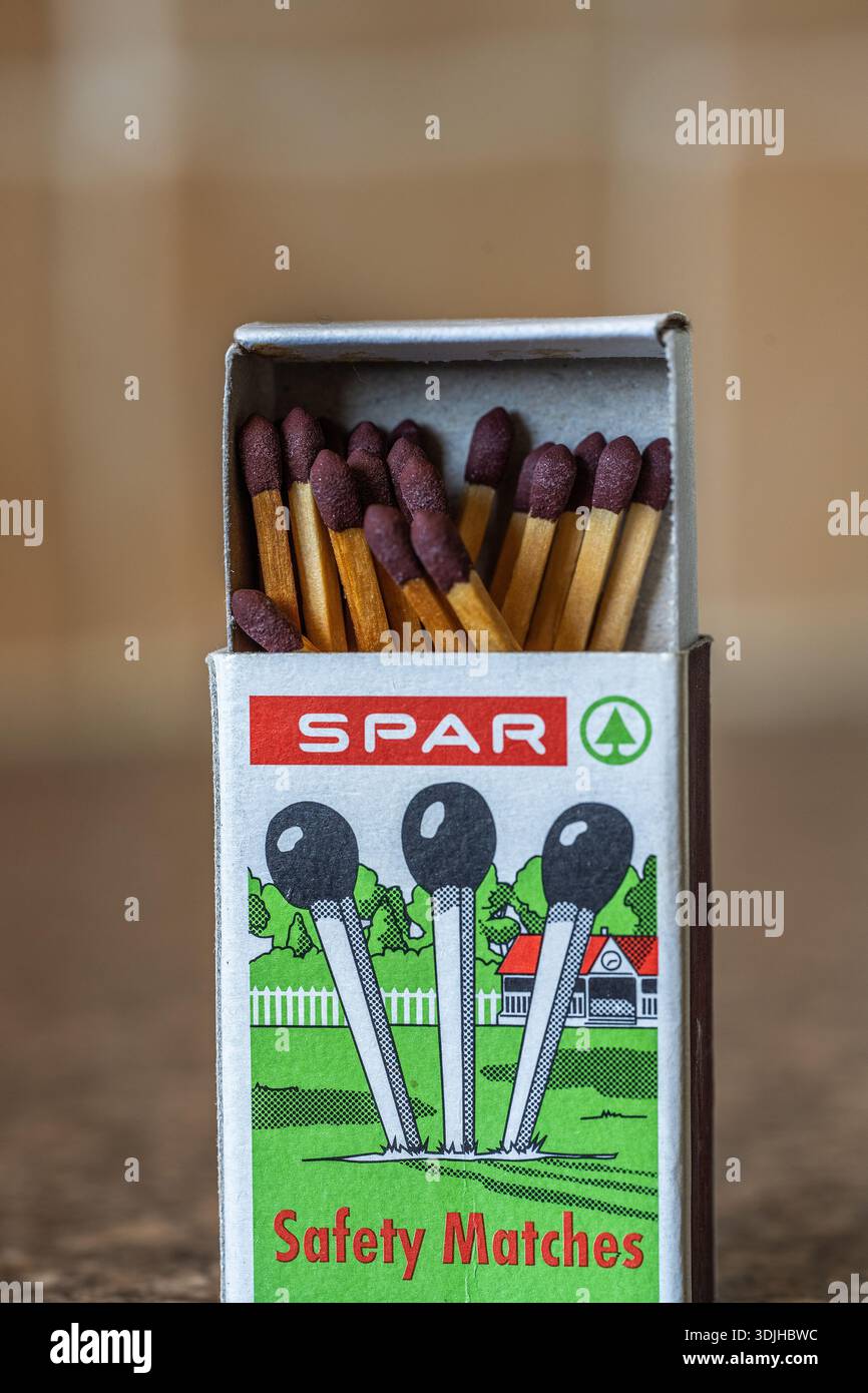 Old unusual box of 'Spar safety matches' Stock Photo