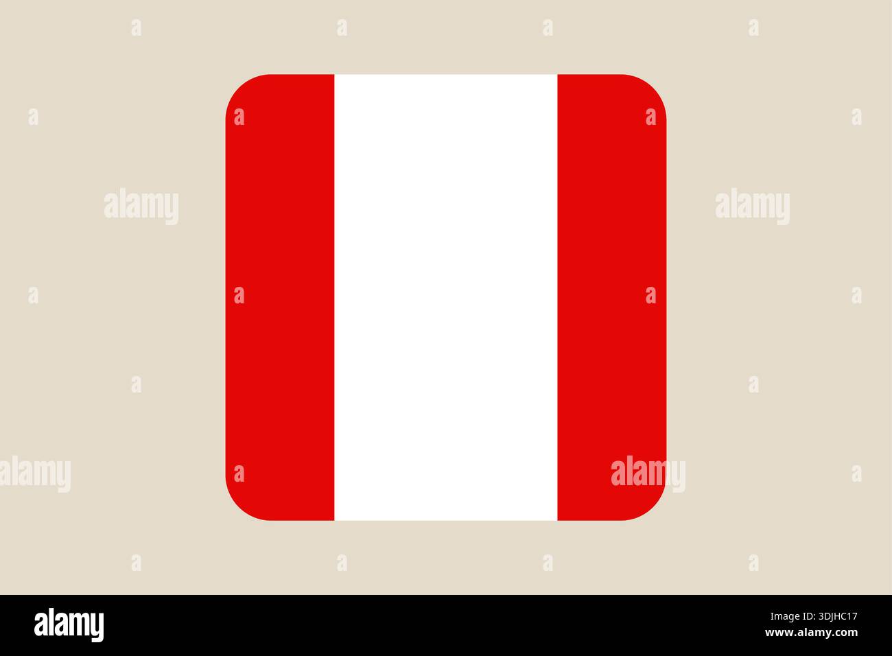 Peru Flag Vector Icon representing the South American nation's official symbol on a simple background for modern web design.. Stock Vector