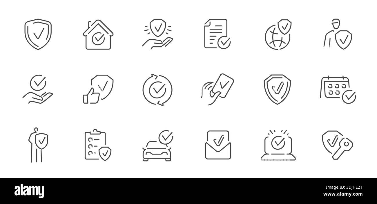 Protection icon set. Cyber security, encrypted storage, privacy ...