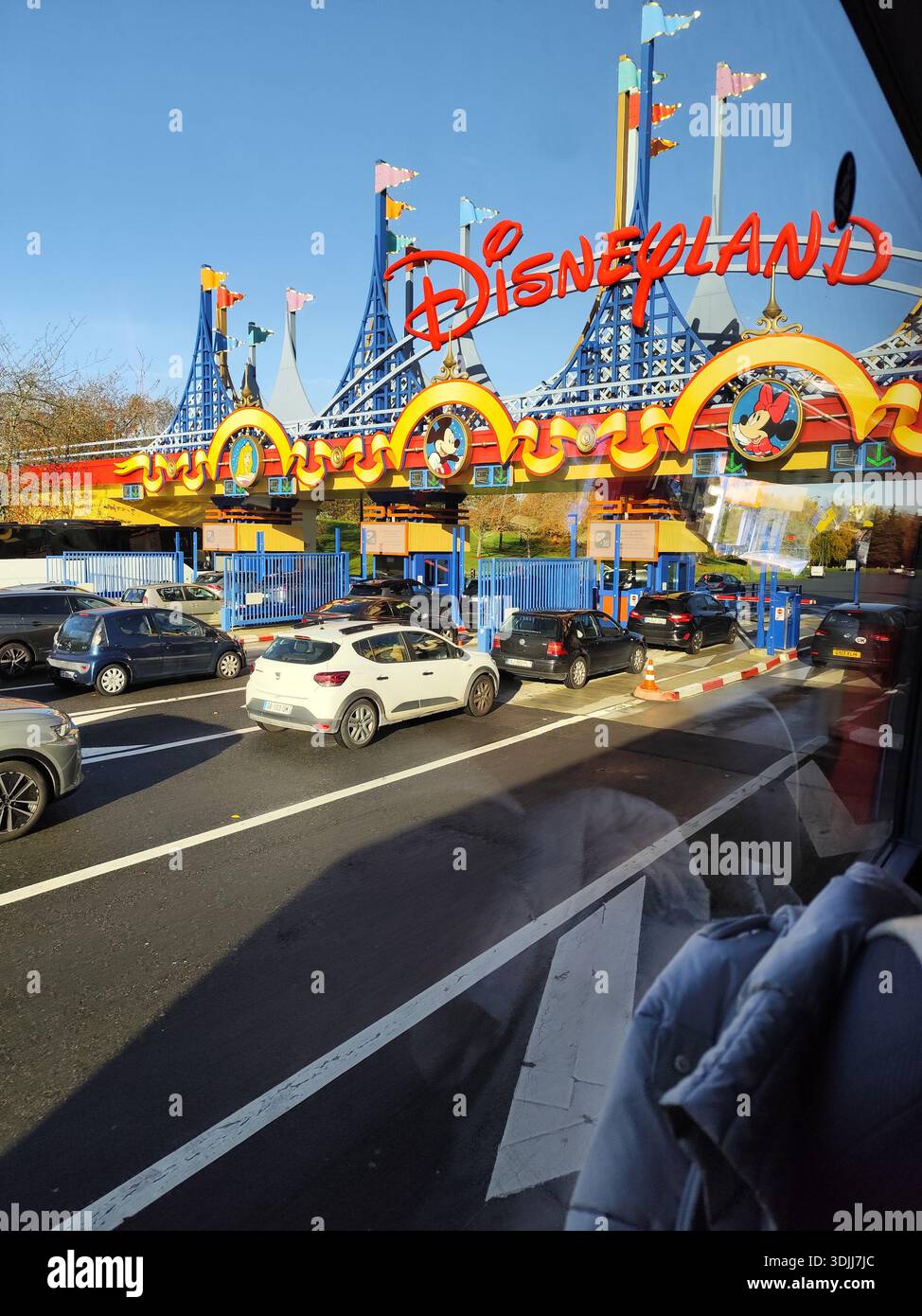 Cars Ride Queue Cars queue to enter Disneyland. France, Paris - October 30, 2025 Stock ...