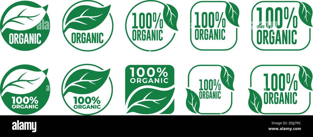 Vegan and 100% Vegan Food Labels and Badges Vector Set – Plant-Based ...