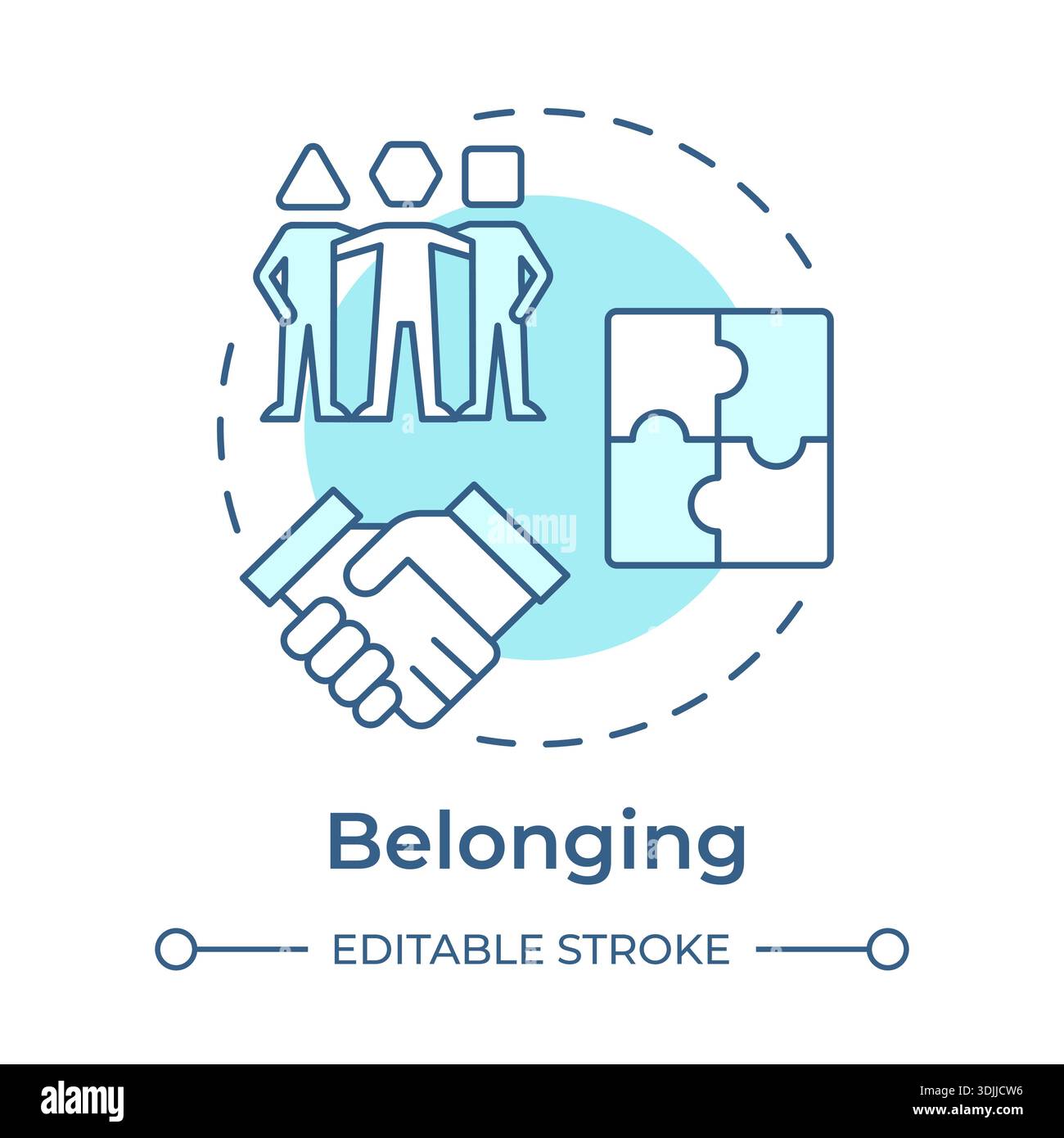 Belonging soft blue concept icon Stock Vector