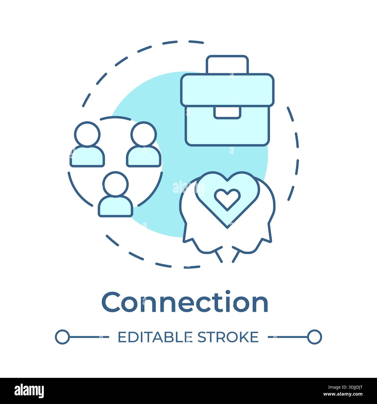 Connection soft blue concept icon Stock Vector