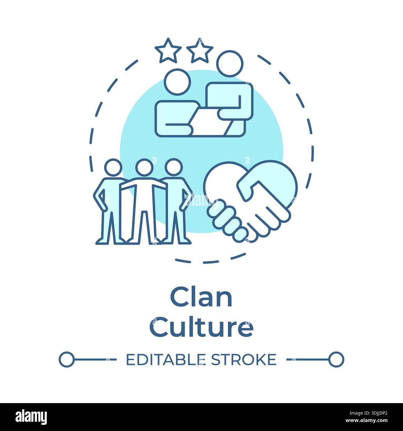 Clan culture soft blue concept icon Stock Vector